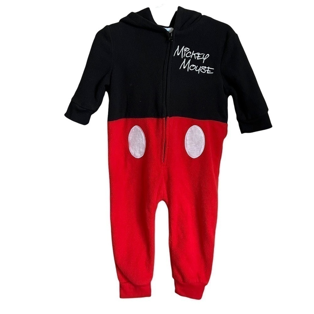 Disney Baby Mickey Mouse Hooded‎ Fleece Jumpsuit